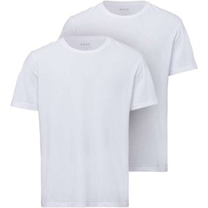 Brax Modern Fit T-Shirt ronde hals Dubbel pak wit, Effen