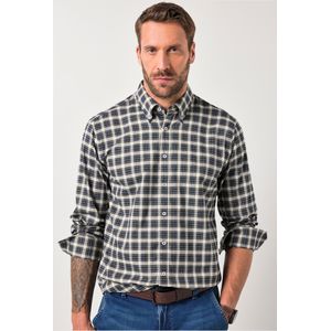 JP1880 Overhemd donkerblauw, Ruit