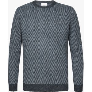 Profuomo Trui ronde halsblauw, Effen