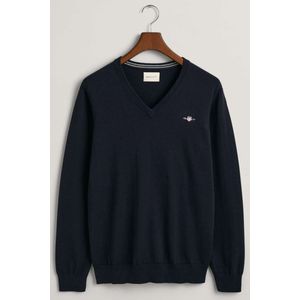 GANT Regular Fit Trui V-halsMarine, Effen