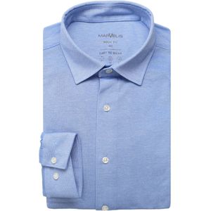 Marvelis Body Fit Jersey shirt lichtblauw, Gestructureerd