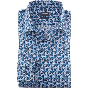 OLYMP Luxor Modern Fit Overhemd blauw/wit, Motief