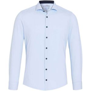 Pure Functional Slim Fit Jersey shirt lichtblauw, Effen