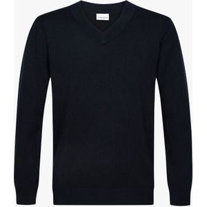 Profuomo Trui V-halsdonkerblauw, Effen