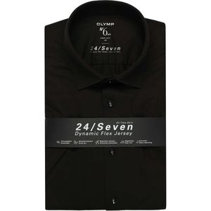 OLYMP No. Six Super Slim Jersey shirt zwart, Faux-uni