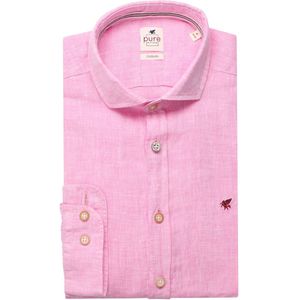 Pure Casual Slim Fit Linnen Overhemd roze, Effen