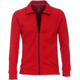 Redmond Casual Regular Fit Sweatjacket rood, Effen