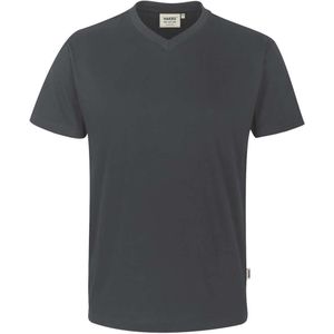HAKRO Comfort Fit T-Shirt V-hals antraciet, Effen