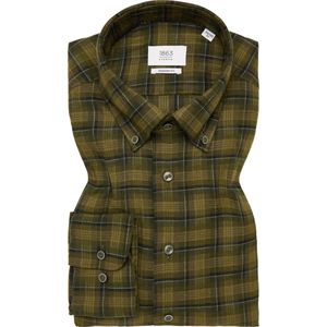 Eterna - MODERN FIT - Overhemd - Kaki - Lange Mouwen - EASY IRON