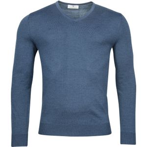 Thomas Maine Trui V-halsdenim, Effen
