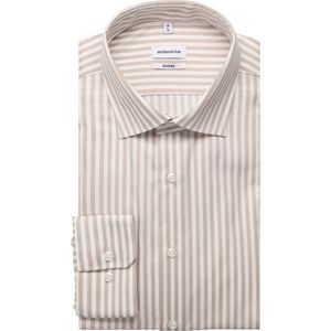 Seidensticker Overhemd zand, Gestreept