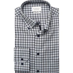 ETERNA - Overhemd - Lichtblauw - Lange Mouw - 100% Katoen - Button-Down Kraag