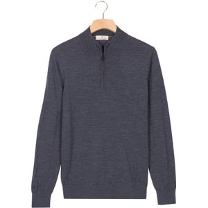 Thomas Maine Trui ritssluitingblauw, Effen