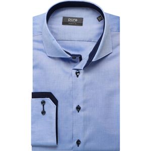 Pure Overhemd middenblauw, Effen