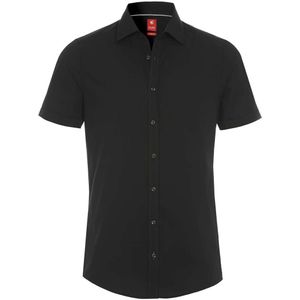 Pure Slim Fit Overhemd Korte mouw zwart