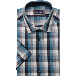Leonardo by Jupiter Casual Overhemd Korte mouw middenblauw