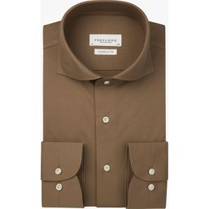 Profuomo Overhemd kameel, Effen