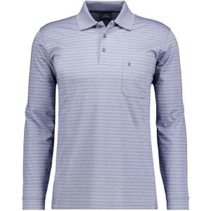RAGMAN Poloshirt lange mouw blauw, Gestreept