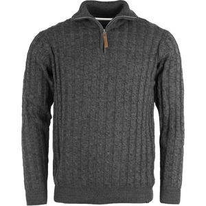 Charcoal Mix - Hoodie - Zonder Capuchon - Lange Mouwen - Ribboord