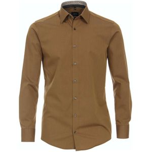Venti Modern Fit Overhemd bruin, Effen