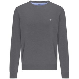 Fynch-Hatton Casual Fit Trui ronde halsgrijs, Effen