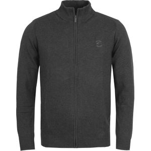 Charcoal Mix - Vest - Borduurwerk - Ritssluiting - Hoog Gesloten Hals