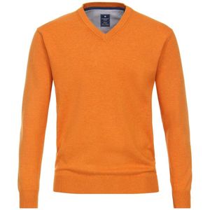 Redmond Casual Regular Fit Trui V-hals oranje, Effen