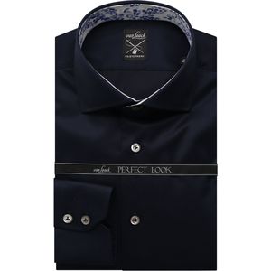 van Laack Meisterwerk Overhemd Marine, Effen