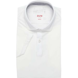 Pure Slim Fit Polo shirt Korte mouw wit