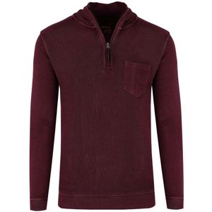 Marvelis Casual Half-Zip Sweater bordeaux, Gestructureerd