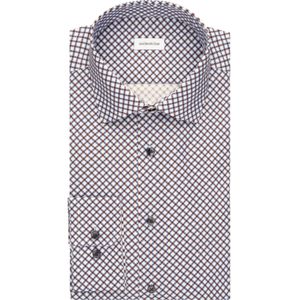 Seidensticker - Zakelijk Herenhemd - Bruin - Slim Fit - Lange Mouwen - 100% Katoen