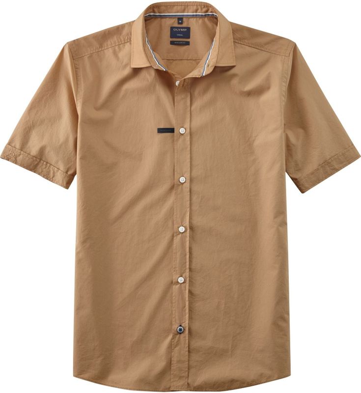 OLYMP - Casual Overhemd - Korte Mouw - Noga - 100% Katoen - Kent Kraag - Poplin