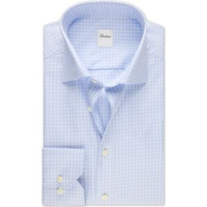 Stenströms Overhemd lichtblauw, Ruit