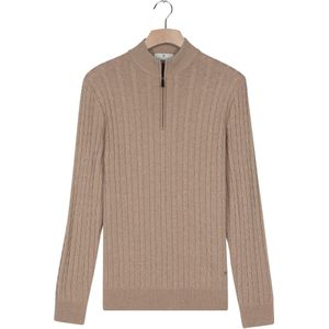 Thomas Maine Trui ritssluitingbruin, Cable knit