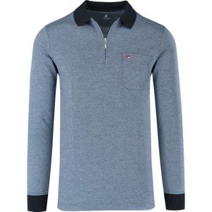 Jupiter Poloshirt lange mouw donkerblauw, Effen