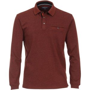 Casa Moda Casual Casual Fit Poloshirt lange mouw rood, Motief