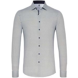 Desoto Slim Fit Jersey shirt wit/groen, Stippen