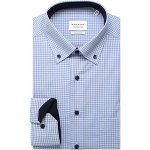 ETERNA Modern Fit Overhemd lichtblauw/wit, Ruit