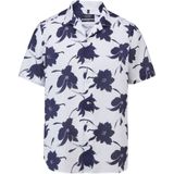 OLYMP SIGNATURE Soft Business Linnen Overhemd nachtblauw, Bedrukt