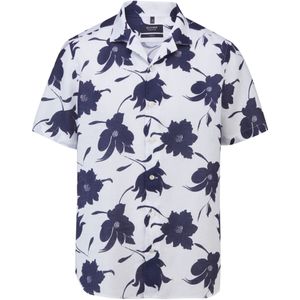 OLYMP SIGNATURE Soft Business Linnen Overhemd nachtblauw, Bedrukt