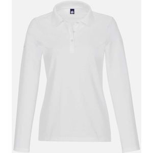 TRIGEMA Comfort Fit Dames Poloshirt wit, Effen