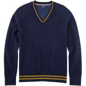OLYMP - Casual Trui - Marine - V-hals - Gestructureerd