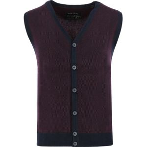 Marvelis Casual Gebreid vest donkerrood, Gestructureerd