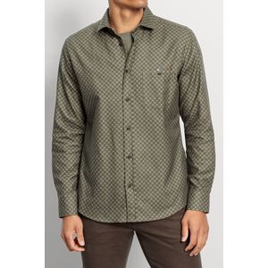 OLYMP Casual Overhemd olijf, Bedrukt