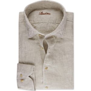 Stenströms Casual Linnen Overhemd beige, Effen