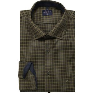 Marvelis Casual Flanellen Overhemd olijf, Ruit