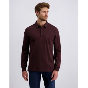 Pierre Cardin Poloshirt lange mouw rood, Effen