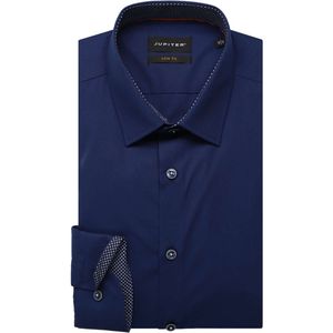 Jupiter Overhemd donkerblauw, Effen