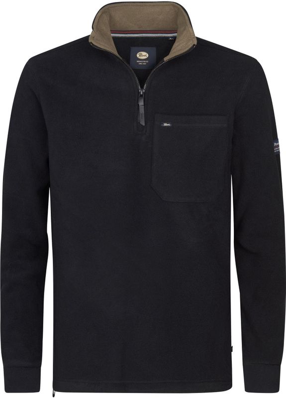 Petrol Industries Sweatshirt ritssluitingzwart, Effen