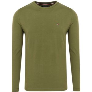 Tommy Hilfiger Regular Fit T-Shirt ronde hals groen, Effen